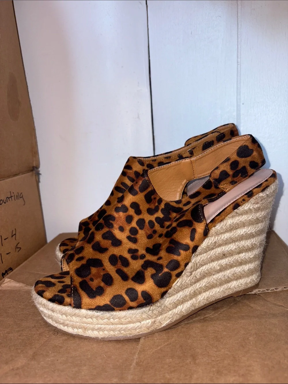 Allegra K Print Espadrille Wedge Sandals - Women size 9